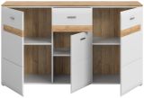 Sideboard Darell in grau und Riviera Eiche Kommode 150 cm, Soft-Close