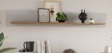 Wandboard Darell in grau und Riviera Eiche Wandregal 150 cm