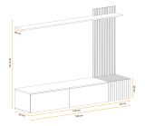 Wohnwand Madina in Sand matt und Artisan Eiche Schrankwand hngend 180 cm, Push-to-Open