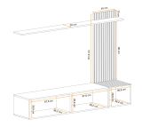 Wohnwand Madina in Sand matt und Artisan Eiche Schrankwand hngend 180 cm, Push-to-Open