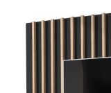 Wohnwand Pearl in Jackson Eiche und schwarz Schrankwand 220 cm inklusive LED Beleuchtung, Push-to-Open