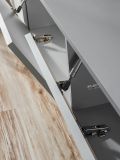 TV-Lowboard Set Pearl in grau und Artisan Eiche TV Unterteil mit Akustikpaneele 180 cm, Push-to-Open