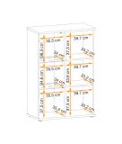 Vitrine Morgan in schwarz und Jackson Eiche Highboard mit 3D-Lamellen inkl. LED