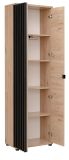 Garderobenschrank Collin in Jackson Eiche und schwarz Schuhschrank mit 3-D Lamellen 60 cm