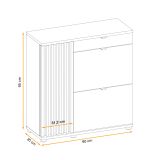 Schuhschrank Collin in Jackson Eiche und schwarz Schuhkipper mit 3-D Lamellen 90 cm