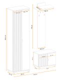 Garderobe Set 3-teilig Collin in Jackson Eiche und schwarz Garderobenkombination mit 3-D Lamellen
