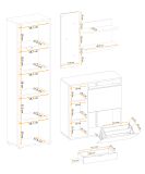 Garderobe Set 3-teilig Collin in Jackson Eiche und schwarz Garderobenkombination mit 3-D Lamellen