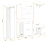 Garderobe Set 5-teilig Collin in Jackson Eiche und schwarz Garderobenkombination mit 3-D Lamellen