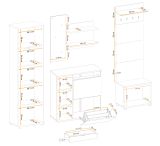 Garderobe Set 5-teilig Collin in Jackson Eiche und schwarz Garderobenkombination mit 3-D Lamellen