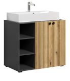 Waschtisch Set Bliss in Evoke Eiche und grau Komplett-Set mit Waschbecken 90 cm