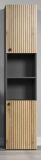 Badezimmer Hochschrank Bliss in Evoke Eiche und grau Badschrank 40 x 186 cm