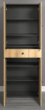 Badezimmer Hochschrank Bliss in Evoke Eiche und grau Badschrank 70 x 186 cm