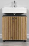 Waschbeckenunterschrank Bliss in Evoke Eiche und grau Badschrank 60 cm