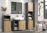 Badezimmer Spiegelschrank Bliss in grau Badschrank 3-trig 90 cm