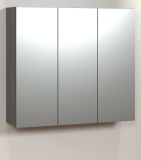 Badezimmer Spiegelschrank Bliss in grau Badschrank 3-trig 90 cm