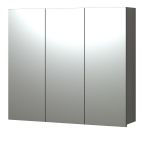 Badezimmer Spiegelschrank Bliss in grau Badschrank 3-trig 90 cm