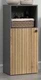 Badezimmer Kommode Bliss in Evoke Eiche und grau Badschrank 40 x 95 cm