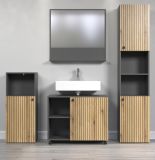 Badmbel Set Bliss in Evoke Eiche und grau Badkombination 4-teilig 180 x 186 cm
