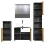 Badmbel Set Bliss in Evoke Eiche und grau Badkombination 4-teilig 180 x 186 cm