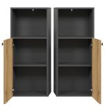 Badmbel Set Bliss in Evoke Eiche und grau Badkombination 4-teilig 180 x 186 cm