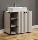 Waschtisch Set Bliss in Cashmere grau Komplett-Set mit Waschbecken 90 cm