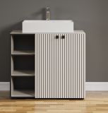 Waschtisch Set Bliss in Cashmere grau Komplett-Set mit Waschbecken 90 cm