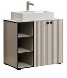 Waschtisch Set Bliss in Cashmere grau Komplett-Set mit Waschbecken 90 cm