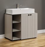 Waschtisch Set Bliss in Cashmere grau Komplett-Set mit Waschbecken 90 cm