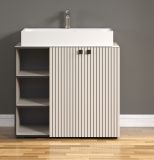 Waschtisch Set Bliss in Cashmere grau Komplett-Set mit Waschbecken 90 cm