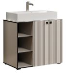 Waschtisch Set Bliss in Cashmere grau Komplett-Set mit Waschbecken 90 cm