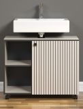 Waschbeckenunterschrank Bliss in Cashmere grau Badschrank auf Rollen 80 cm