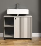 Waschbeckenunterschrank Bliss in Cashmere grau Badschrank auf Rollen 80 cm