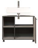 Waschbeckenunterschrank Bliss in Cashmere grau Badschrank auf Rollen 80 cm