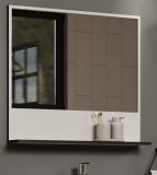 Badezimmer Spiegel Bliss in Cashmere grau Badspiegel mit Ablage 80 cm