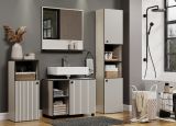 Badezimmer Spiegelschrank Bliss in Cashmere grau Badschrank 3-trig 90 cm