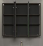 Badezimmer Spiegelschrank Bliss in Cashmere grau Badschrank 3-trig 90 cm