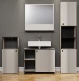 Badmbel Set Bliss in Cashmere grau Badkombination 4-teilig 180 x 186 cm