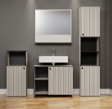 Badmbel Set Bliss in Cashmere grau Badkombination 4-teilig 180 x 186 cm