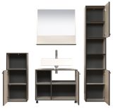 Badmbel Set Bliss in Cashmere grau Badkombination 4-teilig 180 x 186 cm