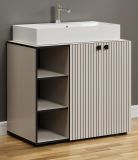 Badmbel Set Bliss in Cashmere grau Badkombination 2-teilig 90 x 186 cm