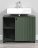 Waschbeckenunterschrank Bliss in grn Badschrank auf Rollen 80 cm