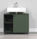 Waschbeckenunterschrank Bliss in grn Badschrank auf Rollen 80 cm
