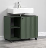 Waschbeckenunterschrank Bliss in grn Badschrank auf Rollen 80 cm