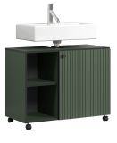 Waschbeckenunterschrank Bliss in grn Badschrank auf Rollen 80 cm