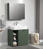 Badezimmer Spiegelschrank Bliss in grn Badschrank 3-trig 90 cm