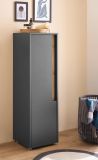 Badezimmer Midischrank Center in grau matt und Wotan Eiche Badmbel Kommode 34 x 114 cm