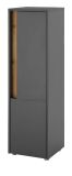 Badezimmer Midischrank Center in grau matt und Wotan Eiche Badmbel Kommode 34 x 114 cm