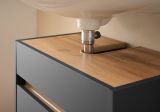 Waschbeckenunterschrank Center in grau matt und Wotan Eiche Badezimmer Unterschrank 60 cm