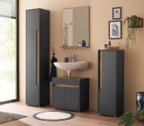 Badmbel Set 2-teilig Center in grau matt und Wotan Eiche Badkombination 60 cm