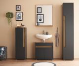 Badmbel Set 4-teilig Center in grau matt und Wotan Eiche Badkombination 168 cm